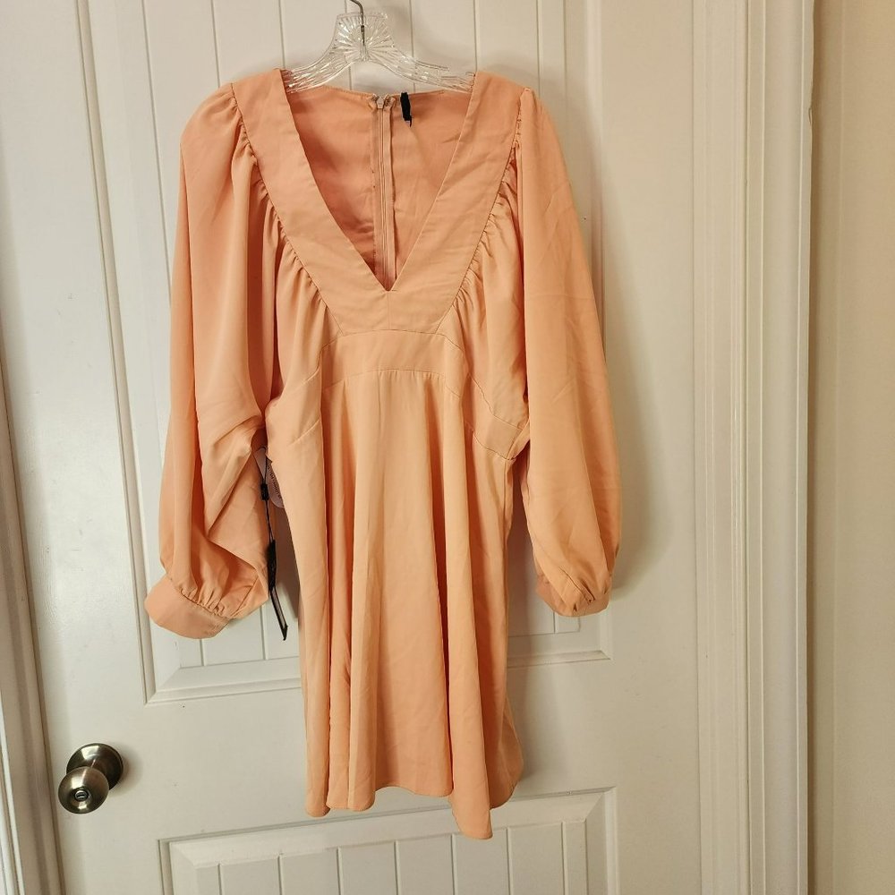 AX Paris V Neck Mini Dress Size 14 Dolman Long Sleeves